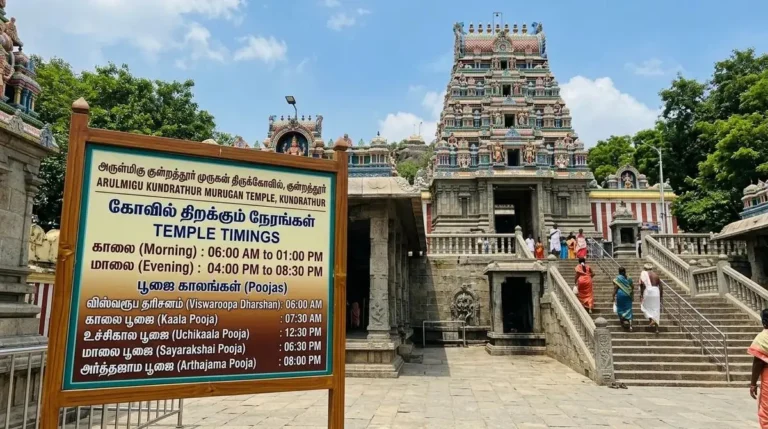 Kundrathur Murugan Temple Timings 2026: Darshan Schedule, Pooja Details & Complete Visitor Guide