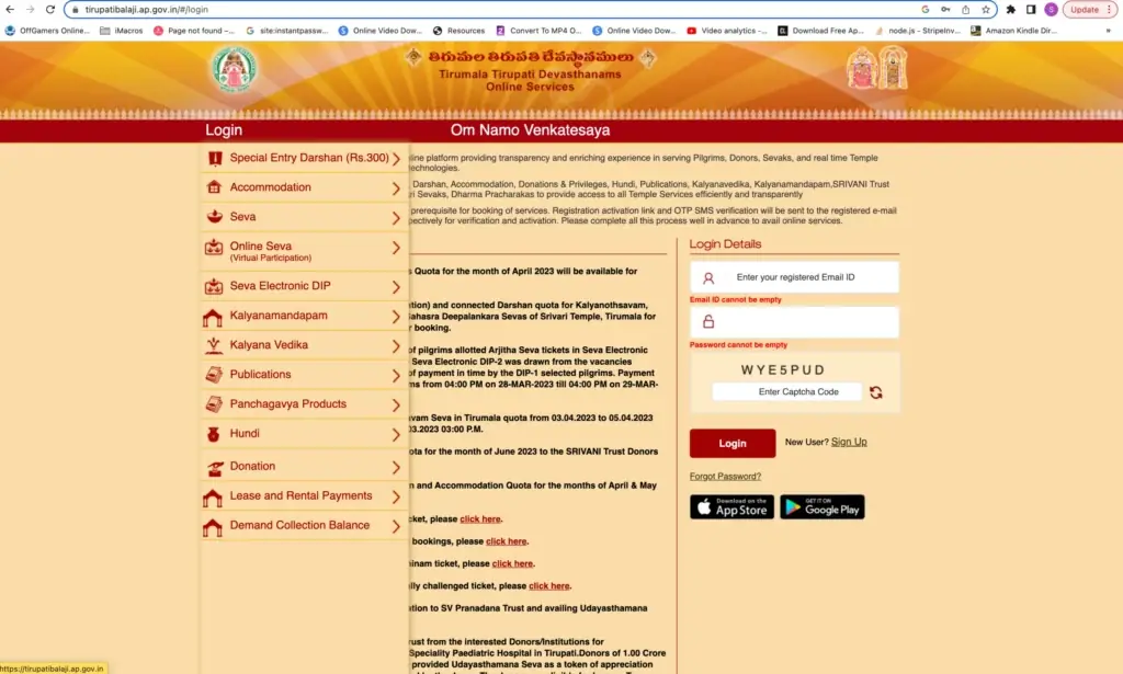 When demand is high - tirupati darshan 500 rupees ticket