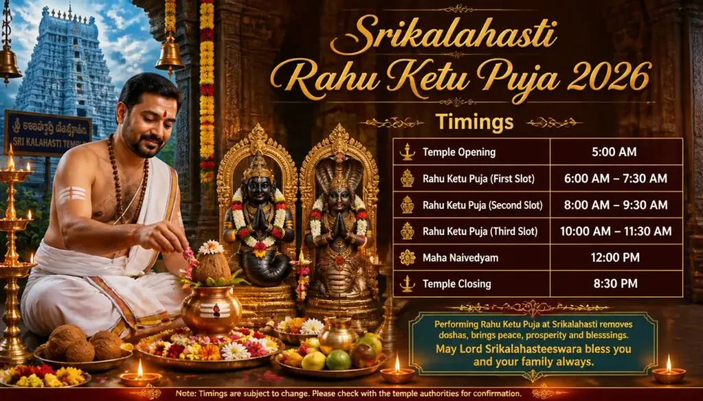 A Practical Booking Example for a Srikalahasti Visit - srikalahasti rahu ketu pooja timings