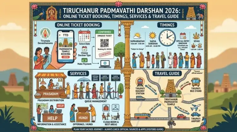 Typical online booking steps - tiruchanur temple