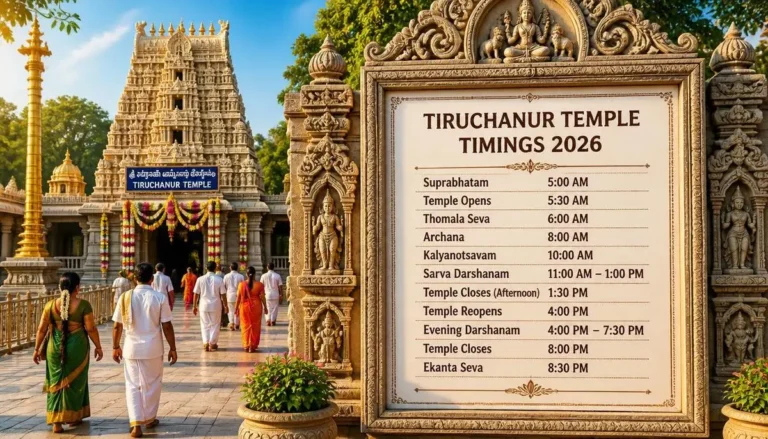 Tiruchanur Temple Timings 2026: Darshan, Seva & Booking Guide for Sri Padmavati Temple