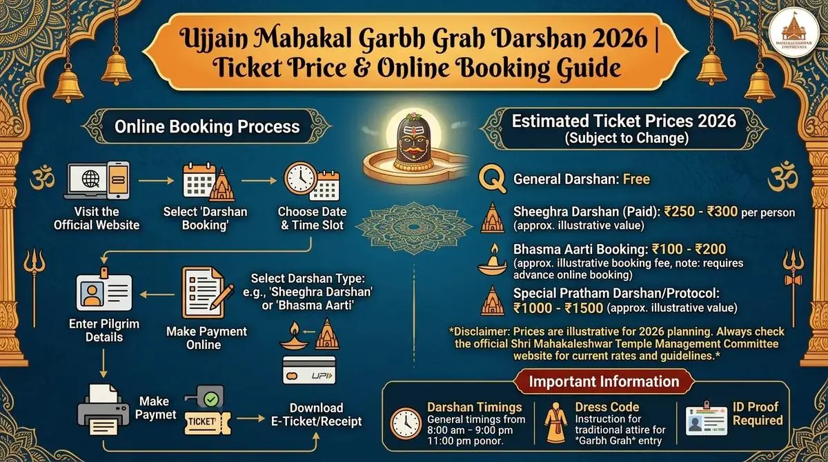 Ujjain Mahakal Garbh Grah Darshan 2026 | Ticket Price & Online Booking @ mahakaleshwar.nic.in