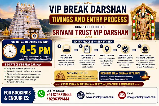 VIP Break Darshan Timings and Entry Process – Complete Guide to Srivani Trust VIP Darshan